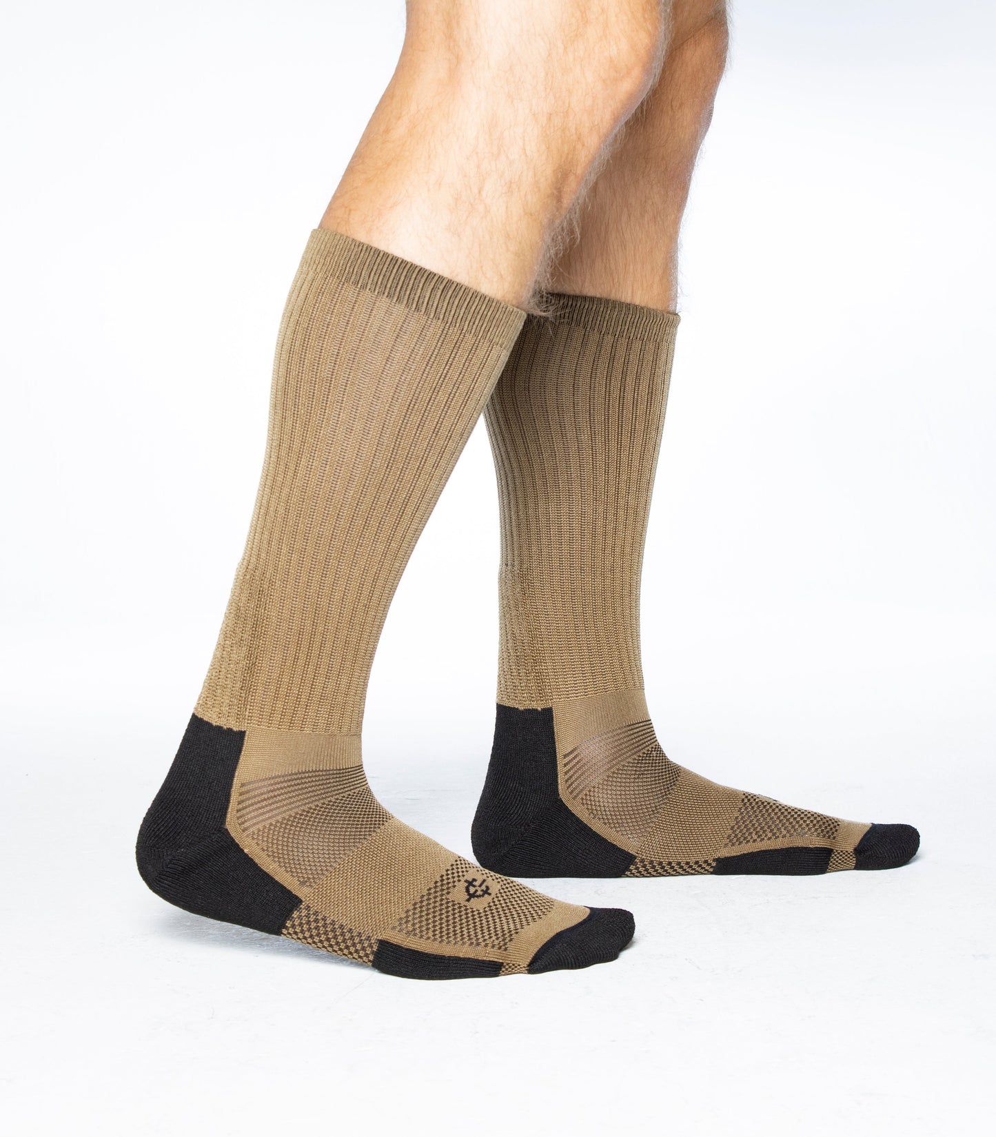 Jungle Sock tactical crew sock tan camouflage with black toe by Covert Threads on Tampa Home & Garden Store