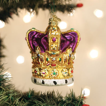 Adorno de cristal con forma de corona de rey