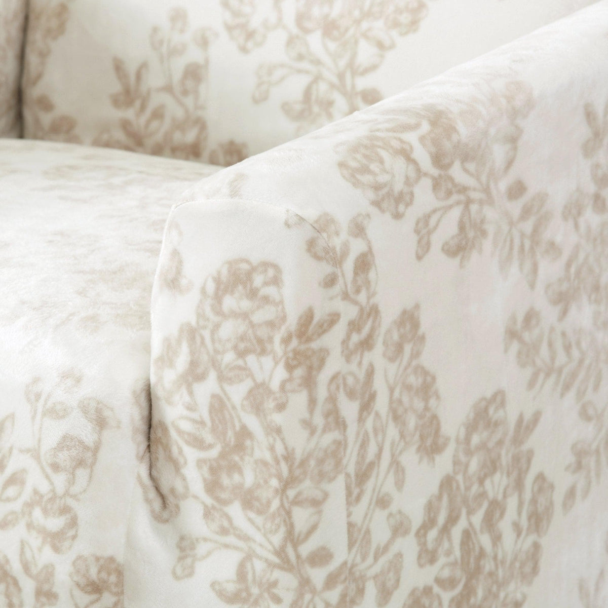 Velvet Stretch Slipcover Gale Collection by Great Bay Home in ivory damask print on Tampa Home & Garden Store