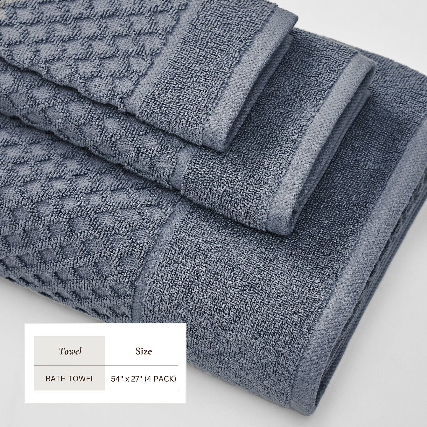 Cotton Diamond Waffle Weave Bath Towel Set