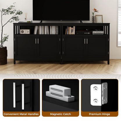 Mueble bufet de cocina con 2 puertas y estante - Negro