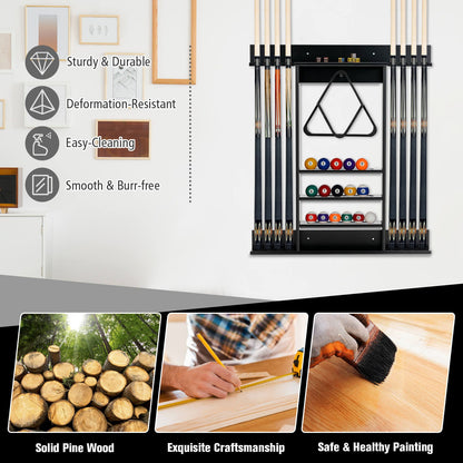 Wall-mounted Billiards Pool Cue Rack Only