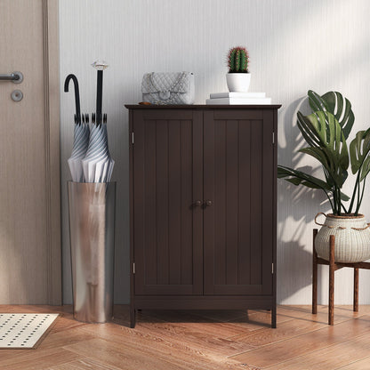 Mueble de baño con doble puerta para almacenamiento en el suelo - Marrón