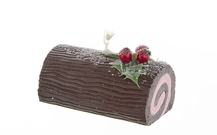 Adorno de pastel de tronco de Navidad -