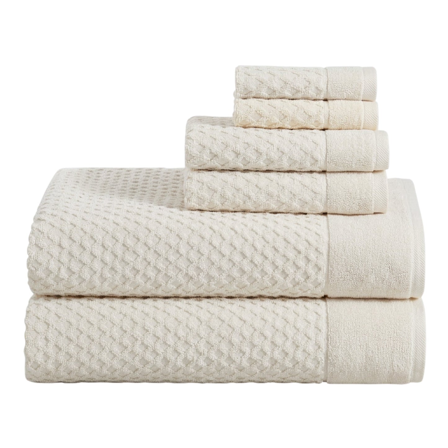 Cotton Diamond Waffle Weave Bath Towel Set