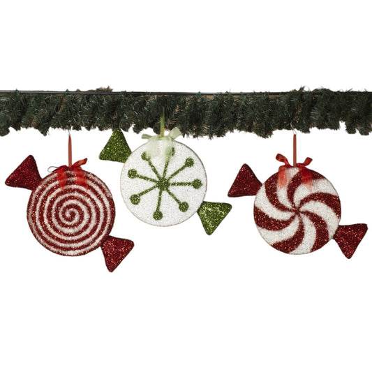 Oversized Peppermint Candy Ornament - - Tampa Home & Garden Store