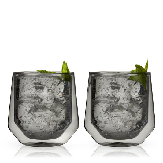 Aurora Set of Smoke Grey Double Walled Tumblers