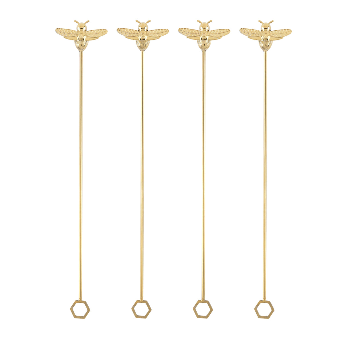 Bumble Bee Stir Sticks by Twine Living, gold-toned, set of 5 on Tampa Home & Garden Store
