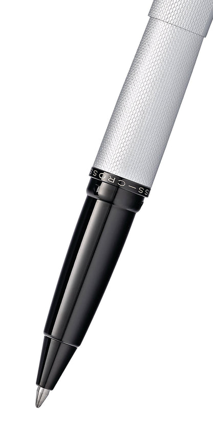 ATX Brushed Chrome Rollerball Pen by A.T. Cross with textured barrel on Tampa Home & Garden Store
