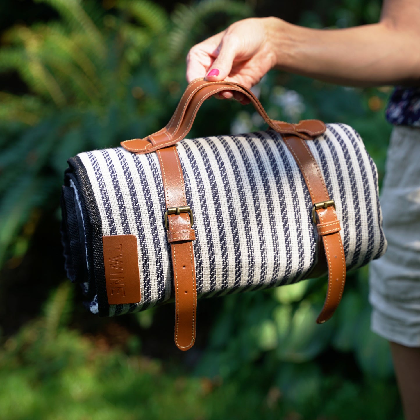 Waterproof Picnic Blanket and Leather Carrier