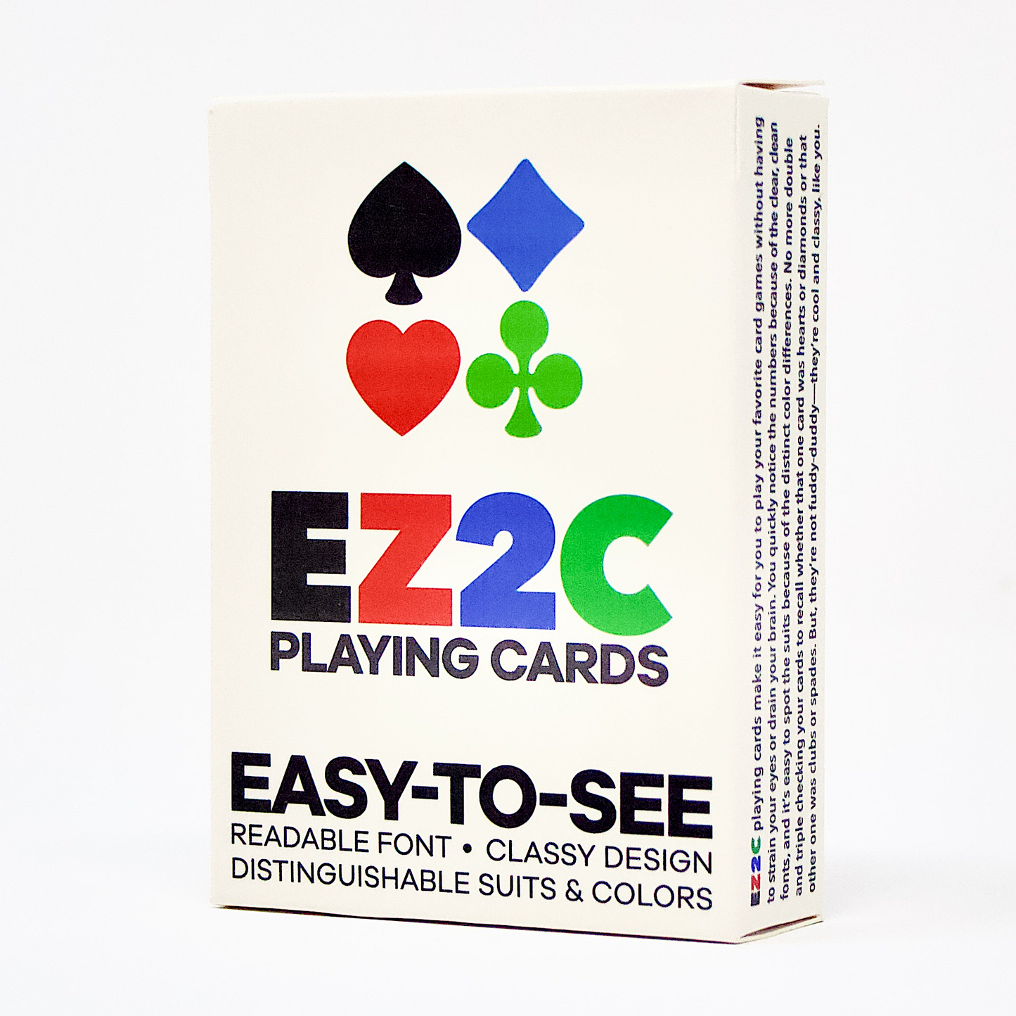 Cartes à jouer EZ2C (Faciles à voir) – Police lisible