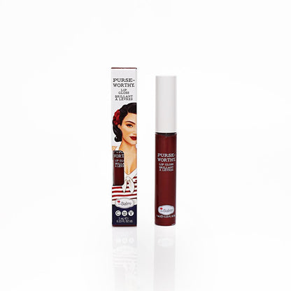 theBalm Purseworthy Lip Gloss burgundy shade; moisturizing, volumizing lip care on Tampa Home & Garden Store