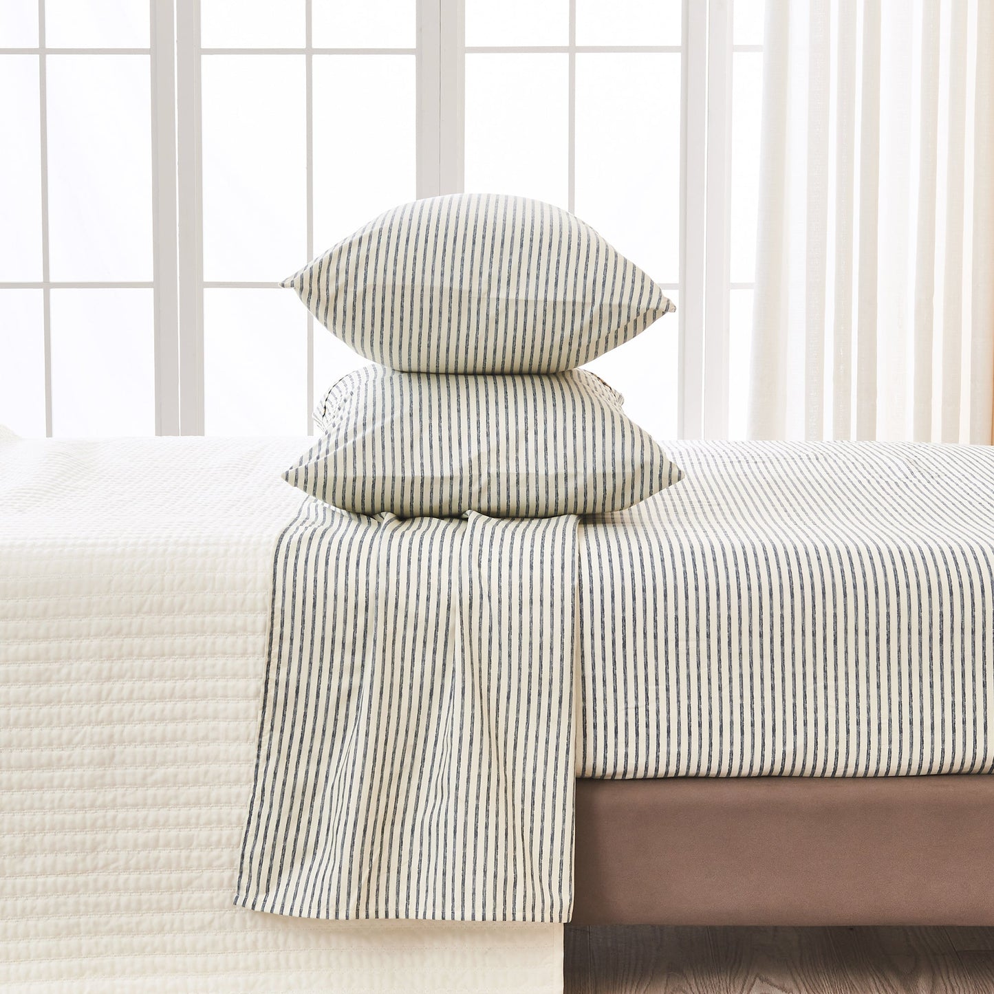 The Striped Microfiber Sheet Set and Soft Finish