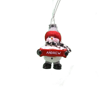 Adorno de muñeco de nieve acogedor (letras A - F) -