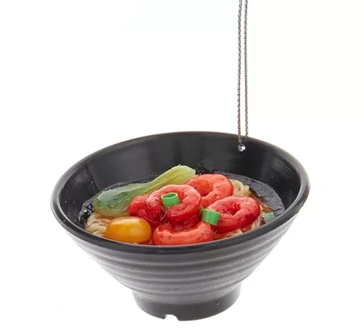 Dinner Bowl Ornament - Noodles and Shrimp - Tampa Home & Garden Store