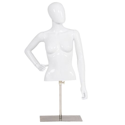 Female Mannequin Torso Adjustable Height with Metal Stand - Tampa Home & Garden Store