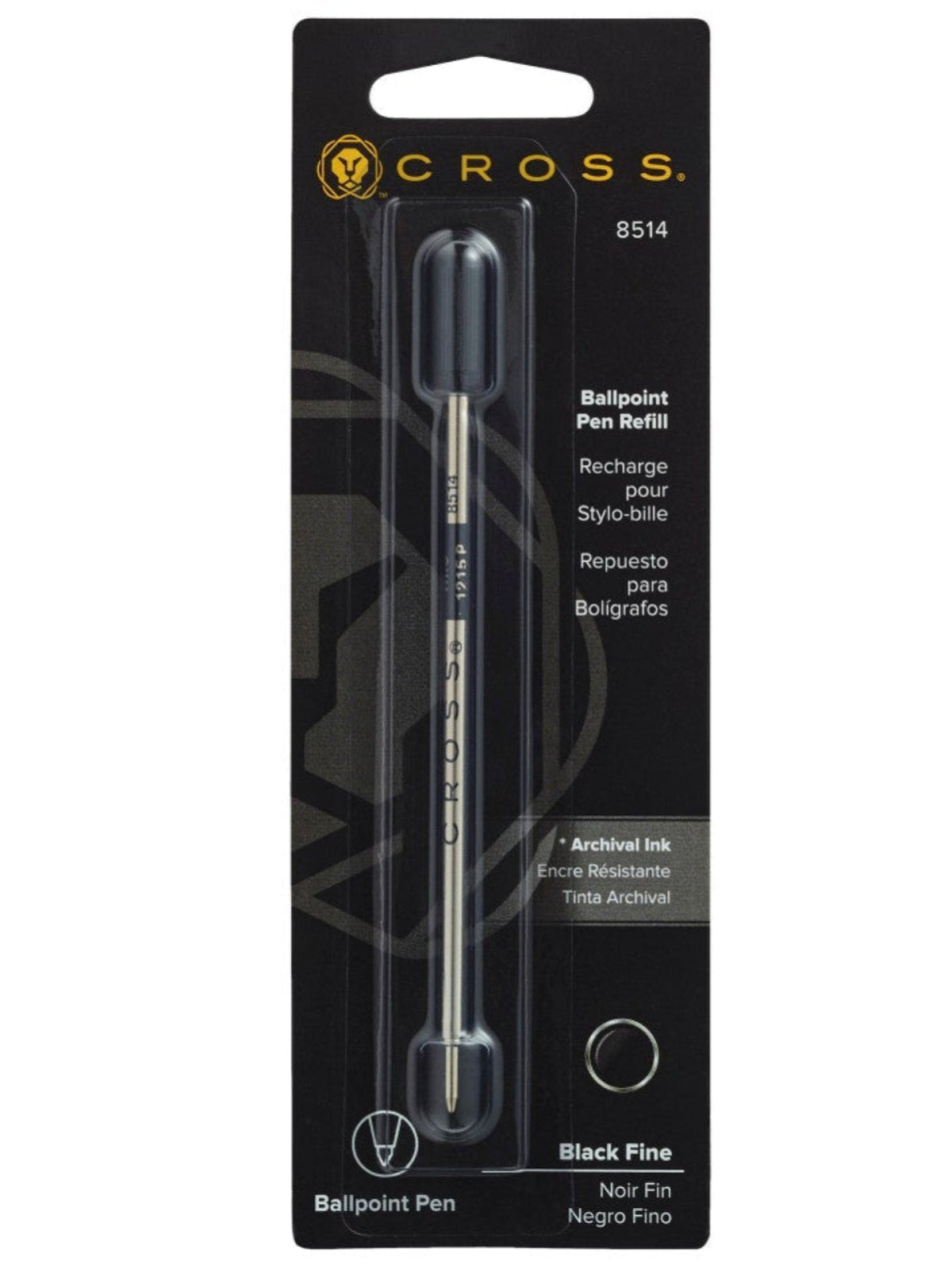 A.T. Cross Ballpoint Pen Refill Black Fine, single pack in blister packaging on Tampa Home & Garden Store