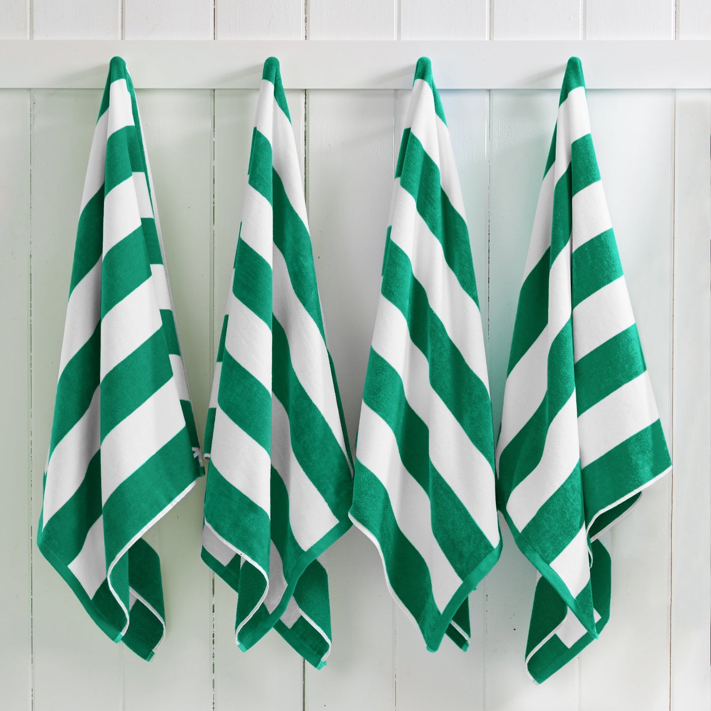 Cotton And Velour Cabana Stripe Beach Towel
