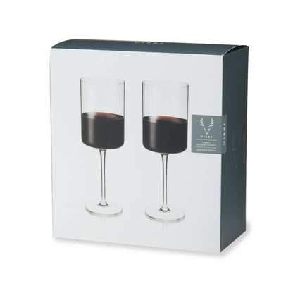 Laurel Crystal Square Red Wine Glass Set of 2