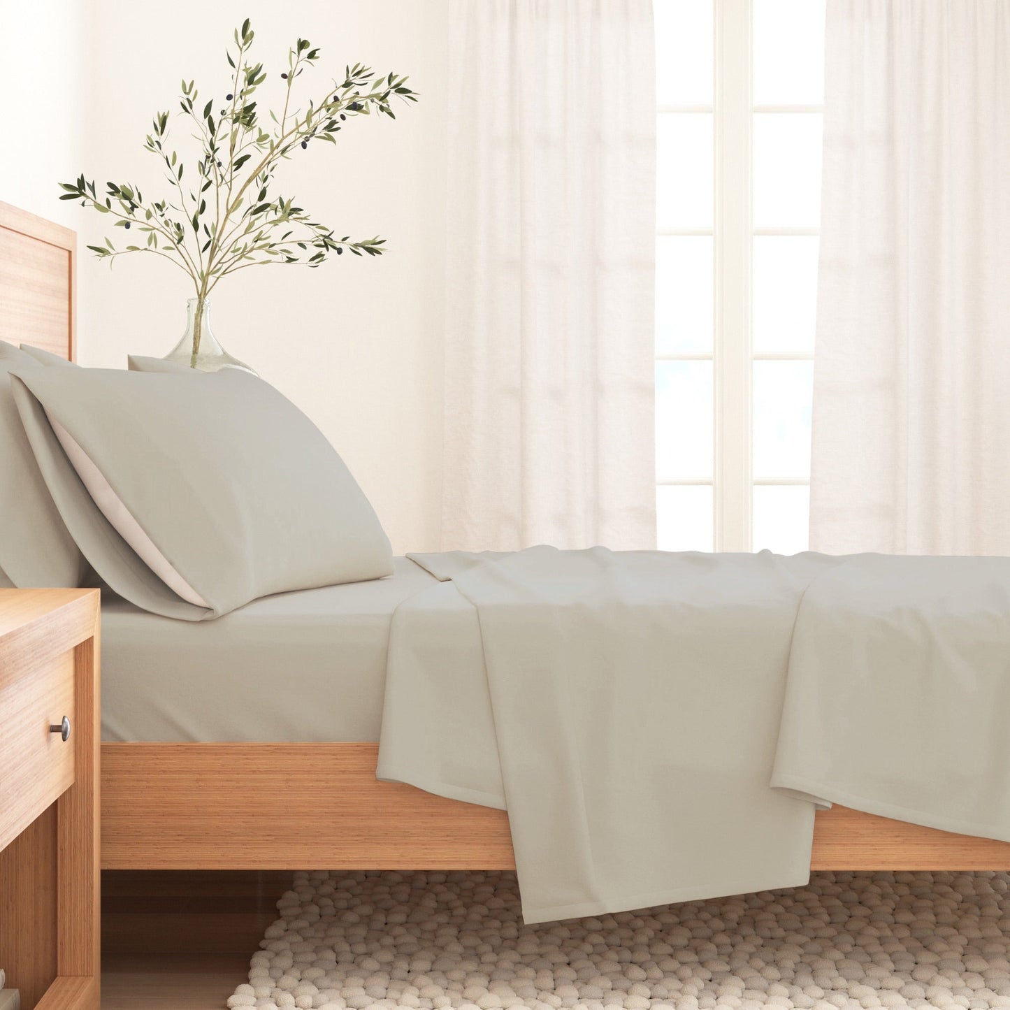 Soft and Natural Cotton Flannel Sheet Set