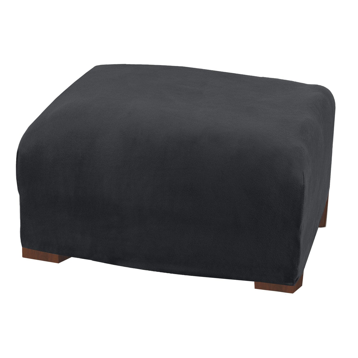 Velvet Stretch Slipcover Gale Collection on charcoal gray armchair by Great Bay Home on Tampa Home & Garden Store