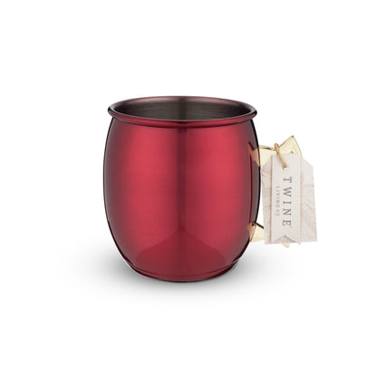 Red Moscow Mule Mug and Brass Accent Handle