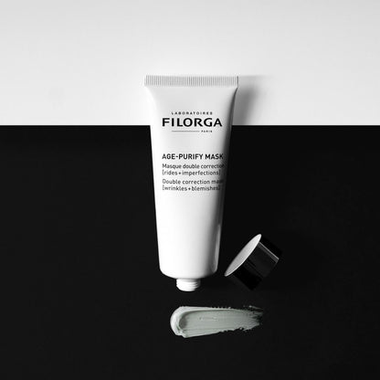 Filorga Age-Purify Mask tube, white with black text, 75ml, matte finish facial mask on Tampa Home & Garden Store