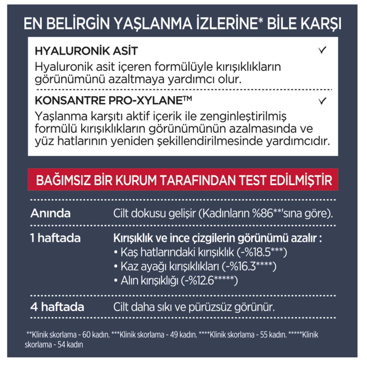 Face cream label in Turkish with hyaluronic acid and Konsantre Pro-Xylane, test claims on Tampa Home & Garden Store