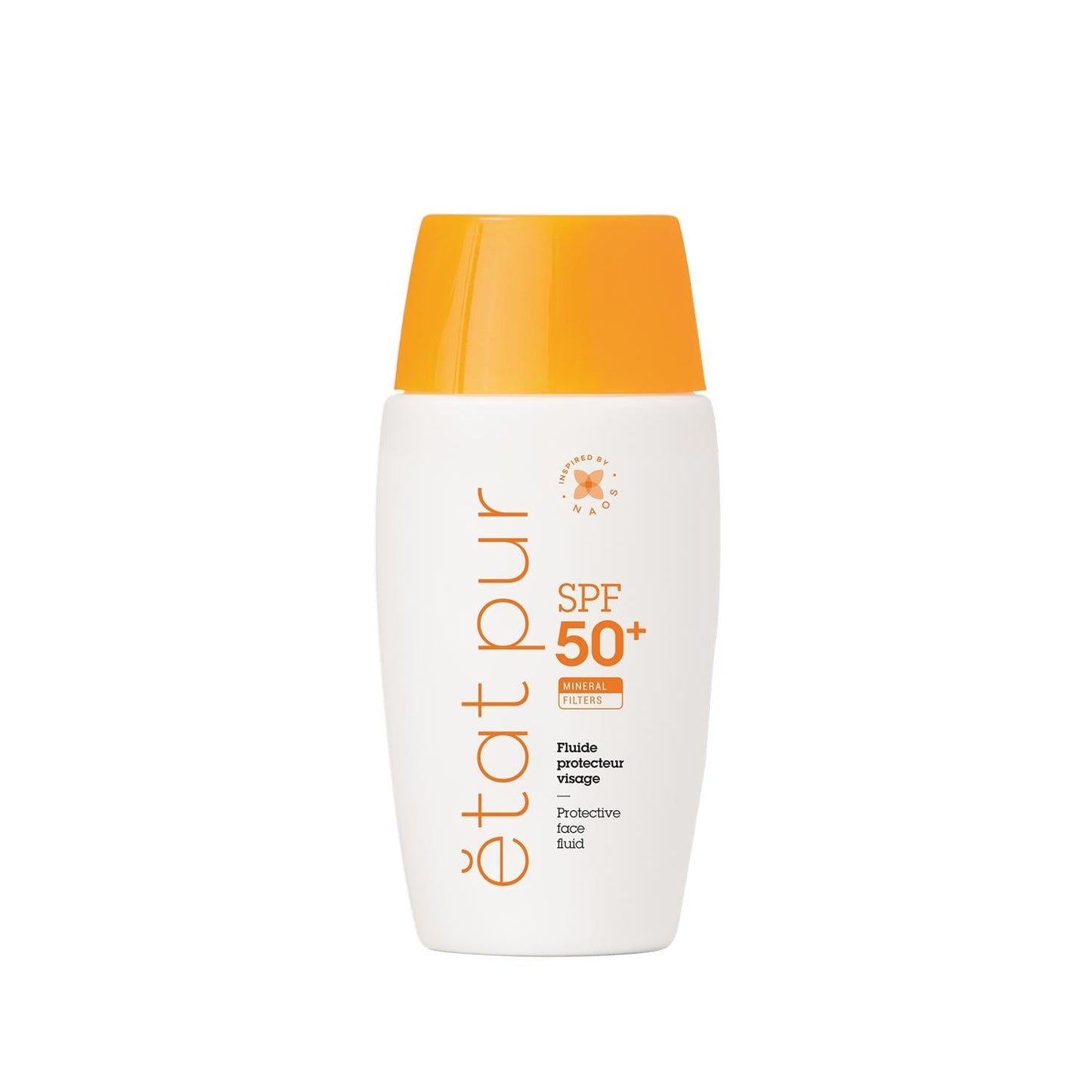 Etat Pur Pure UV Protector Mineral Sunscreen SPF50+ bottle with white body and orange cap on Tampa Home & Garden Store