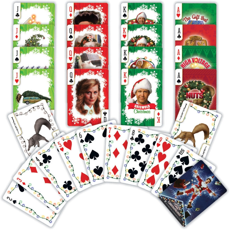 Christmas Vacation Playing Cards by The Country Christmas Loft, festive green/red backs on Tampa Home & Garden Store