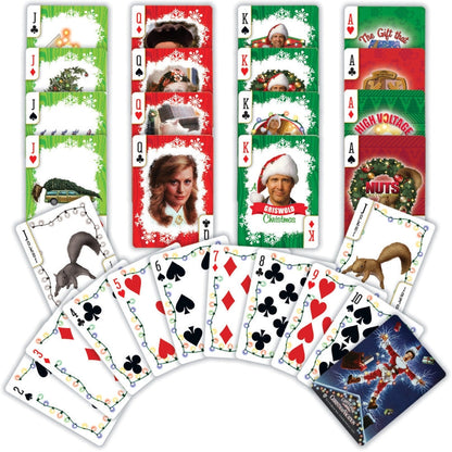 Christmas Vacation Playing Cards by The Country Christmas Loft, festive green/red backs on Tampa Home & Garden Store