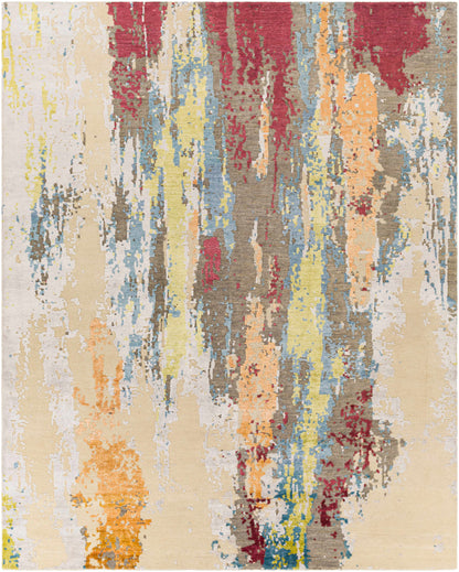 Kabugao Handmade Premium Wool Rug beige yellow blue red by Boutique Rugs clearance on Tampa Home & Garden Store