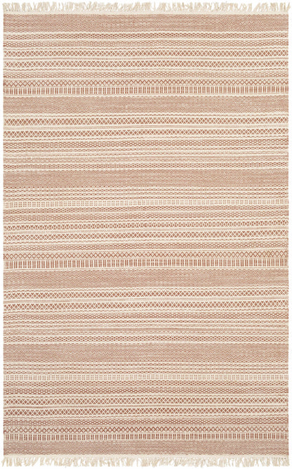 Kalinga Red/Cream Flatweave Wool Rug from Boutique Rugs with fringe on Tampa Home & Garden Store