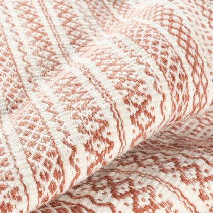 Kalinga red/cream flatweave wool rug by Boutique Rugs, clearance, close-up texture on Tampa Home & Garden Store