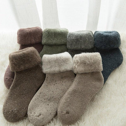 Kawaii thick merino wool crew socks unisex by Stevvex fluffy cuff colors on Tampa Home & Garden Store