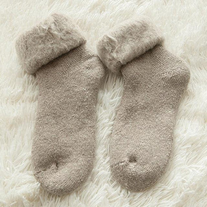 Stevvex beige Merino wool crew socks pair thick warm unisex on Tampa Home & Garden Store