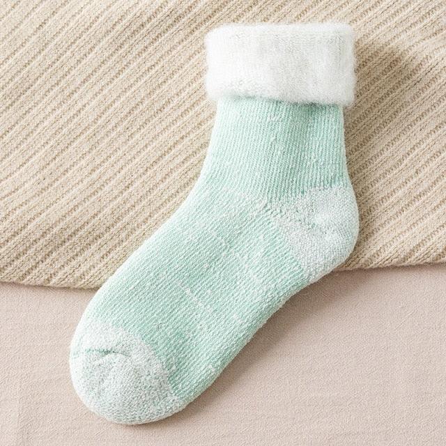 Stevvex crew sock mint green merino wool thick warm unisex on Tampa Home & Garden Store