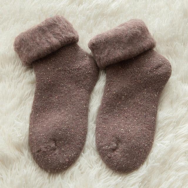 Merino wool crew socks Stevvex brown heather thick warm unisex pair on Tampa Home & Garden Store