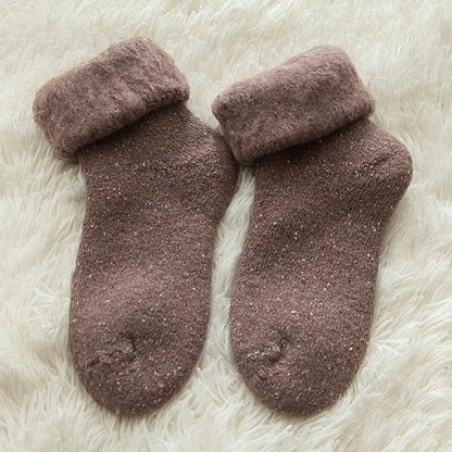 Merino wool crew socks Stevvex brown heather thick warm unisex pair on Tampa Home & Garden Store