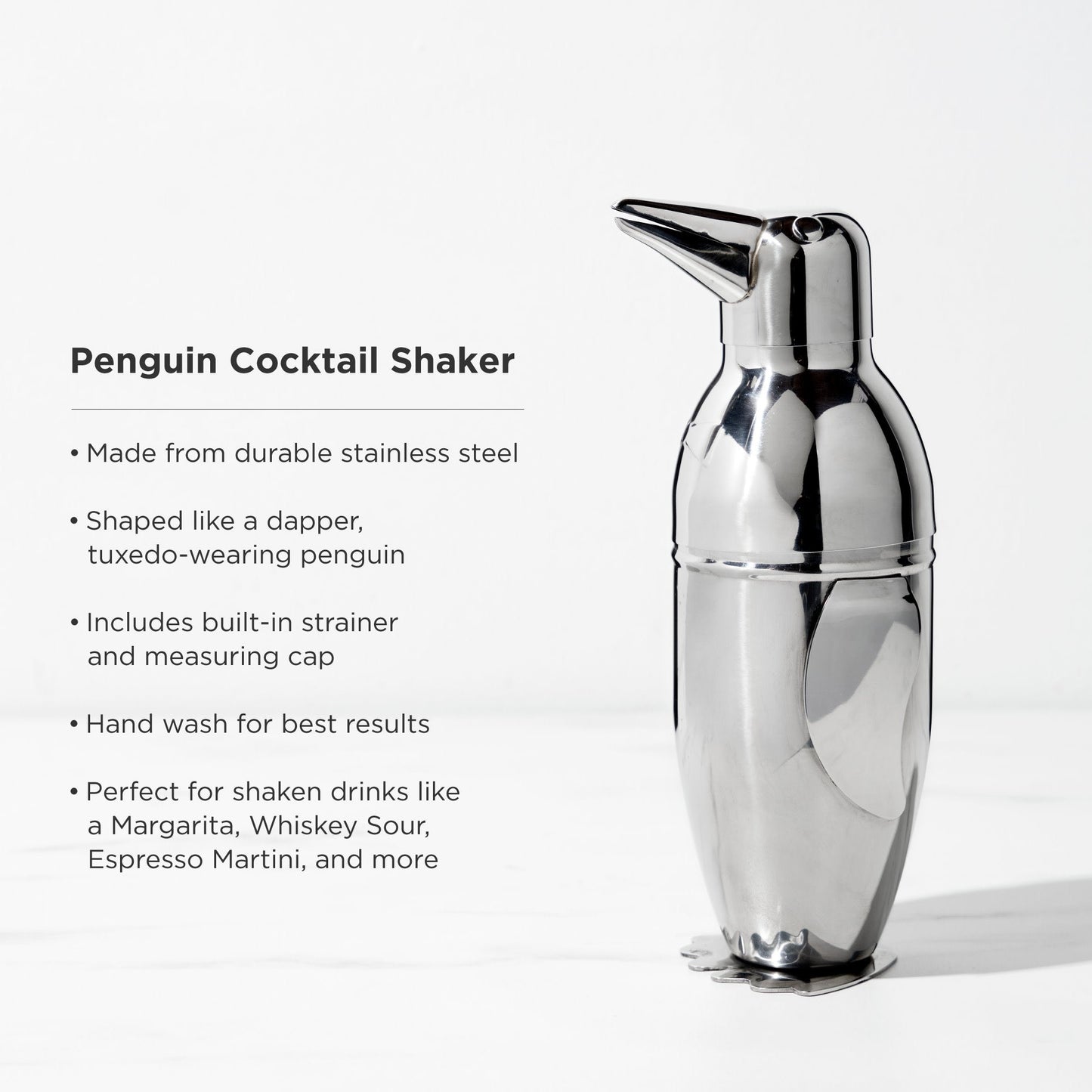 Stainless Steel Penguin Cocktail Shaker and Gifts