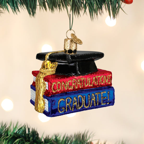 Adorno de cristal de felicitación para graduados