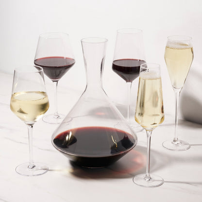 Raye Angled Crystal Wine Glass and Decanter Set