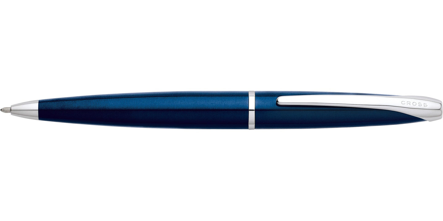 ATX Translucent Blue Lacquer Ballpoint Pen, blue barrel with silver clip by A.T. Cross on Tampa Home & Garden Store