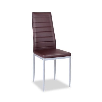 4 sillas laterales de comedor de cuero PVC de diseño elegante -Negro