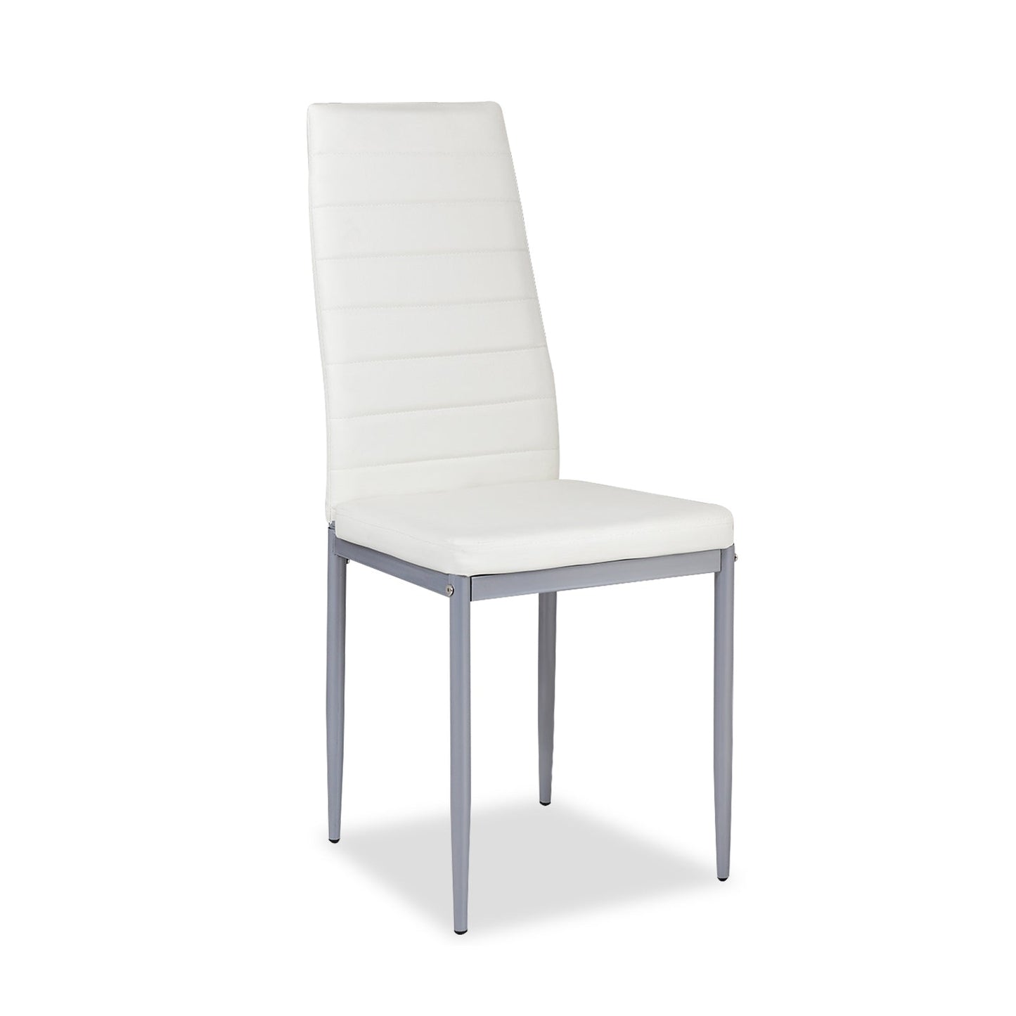 4 sillas laterales de comedor de cuero PVC de diseño elegante -Negro