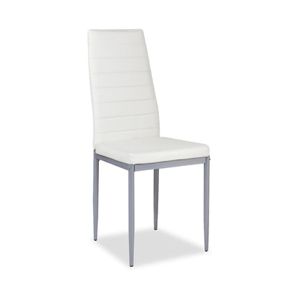 4 sillas laterales de comedor de cuero PVC de diseño elegante -Negro