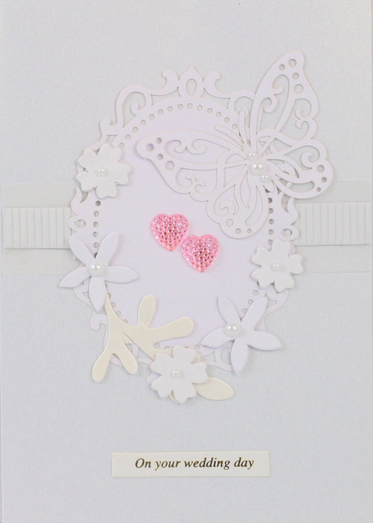 Handmade Embellished Card Collection - Wedding Day White Butterfly - Tampa Home & Garden Store