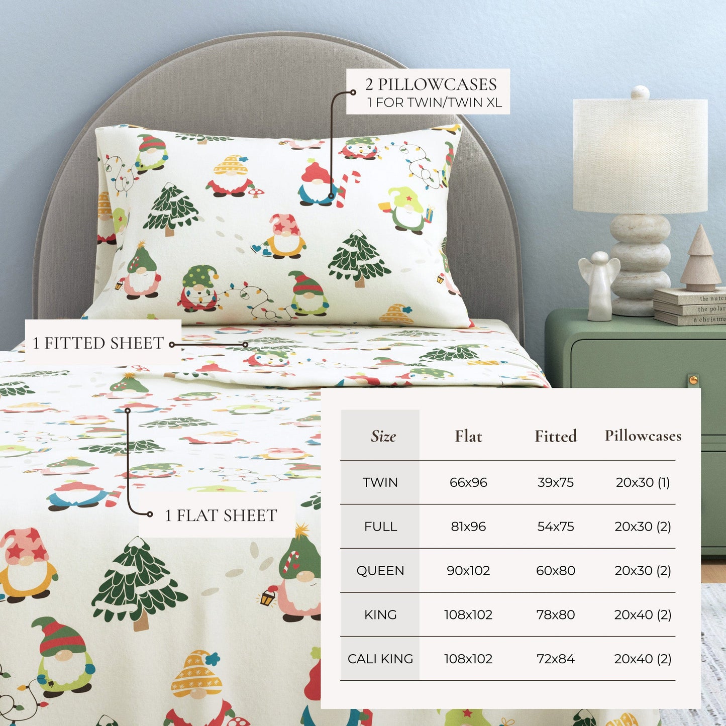 Turkish Cotton And Christmas Flannel Sheet Set
