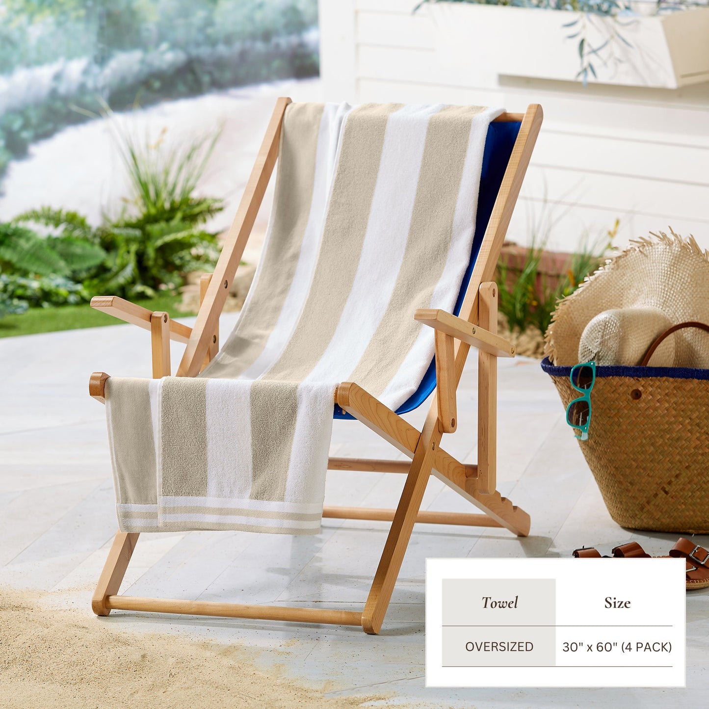 Striped Cabana Beach Towel and Soft Pastel Colors