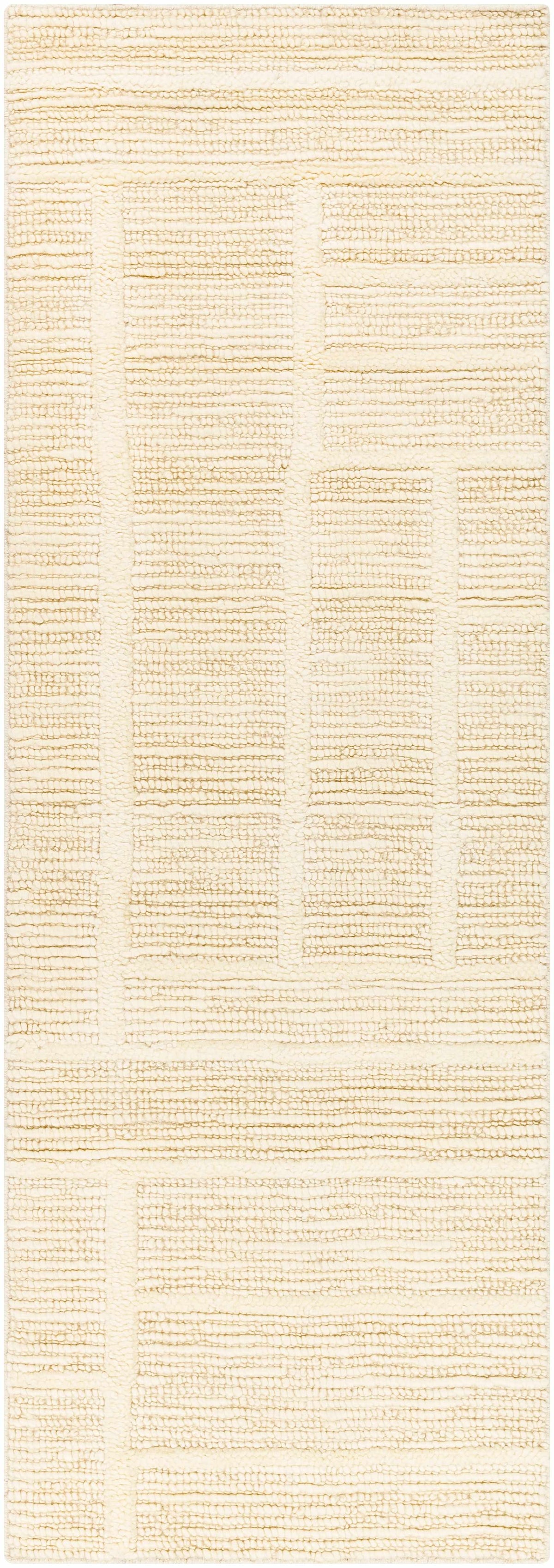 Kelburn Area Rug cream boucle texture with subtle geometric grid pattern on Tampa Home & Garden Store
